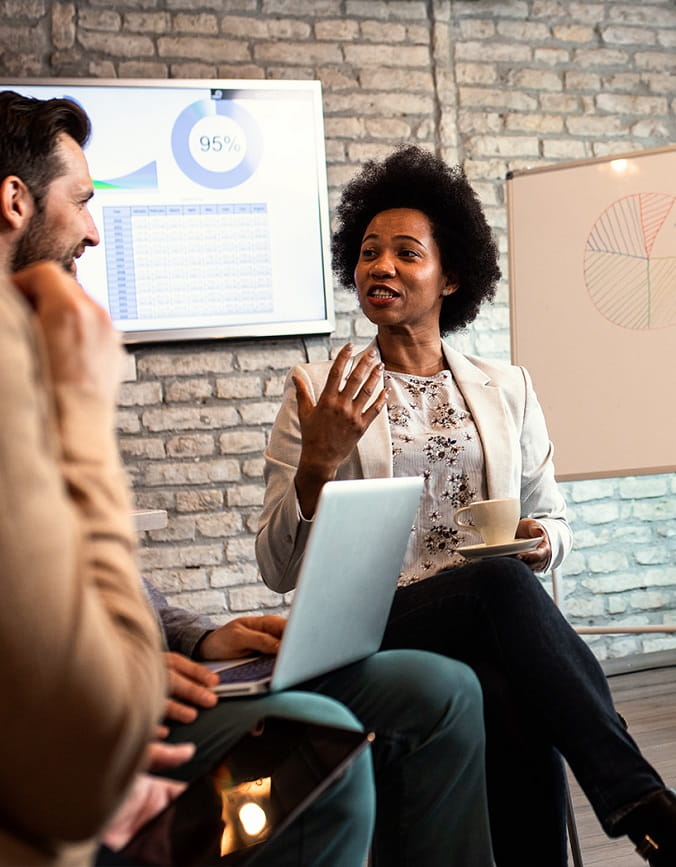 business people having a discussion