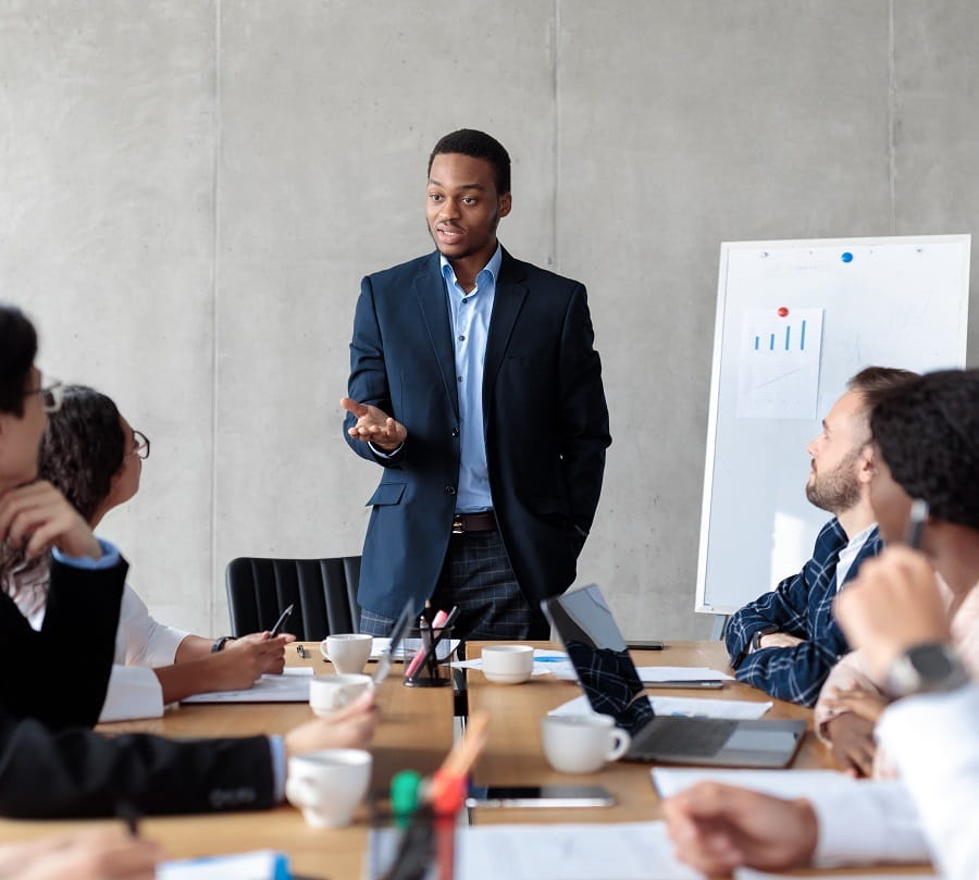 Man speaking in a session